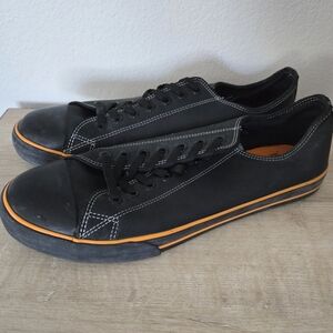 Harley Davidson Black and Orange Men's Sneakers Size 12